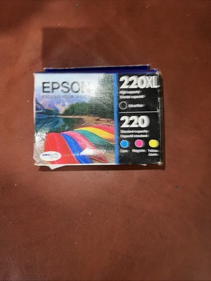 Epson 220XL Black 220 Cyan Magenta Yellow Ink Set T220XL- Expired See Descr