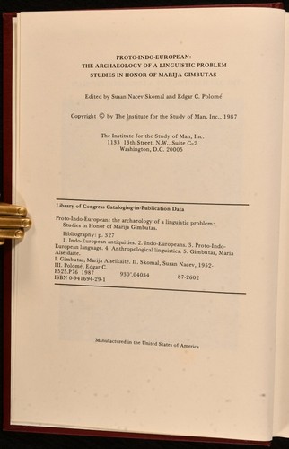 1987 Proto-Indo-European The Archeology of a Linguistic Problem Susan Nacev S... - Picture 6 of 6