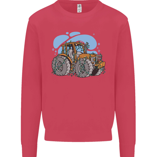 Christmas Tractor Farming Farmer Xmas Kids Sweatshirt Jumper - Picture 42 of 67