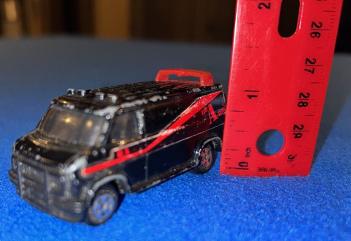 ERTL The A-Team Black Van 1983 B.A. Baracus Mr. T Black and Red NBC TV Show - Picture 12 of 12
