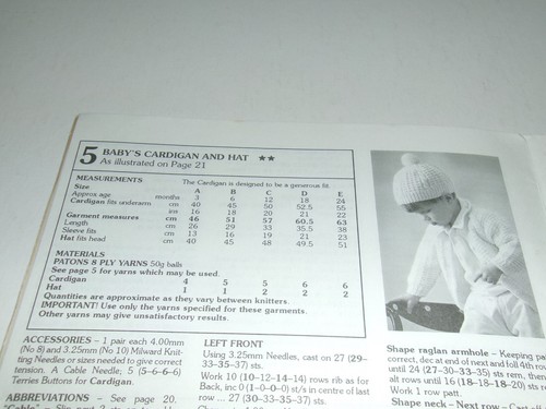 Patons #1150 Little Wonders Baby Knitting Patterns 3,4,5,8 ply - 8 patterns - Picture 8 of 14