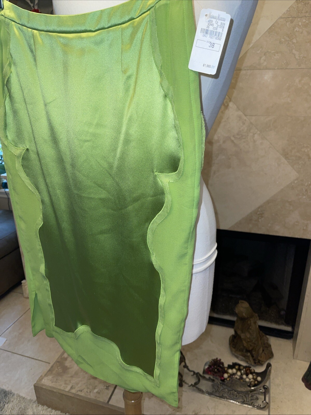 Gonna di seta Tom Ford 2004 per Yves Saint Laurent Chinoiserie nuova con etichetta $1.995 00 Francia