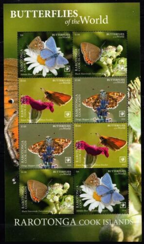 Rarotonga 2020 MNH SS, Butterflies, Flowers