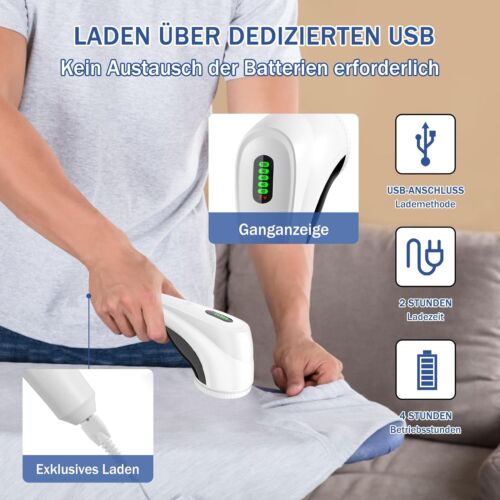 Fusselrasierer Elektrisch USB Aufladbar Tragbarer Fusselentferner Akku mit LED - Bild 4 von 12