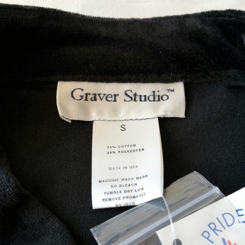 Susan Graver Blouse Top Tunic NEW w/ Tags Black Velveteen Lightweight Womens S - Picture 8 of 8