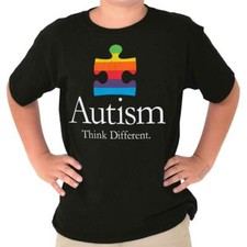 Cool Autism Awareness Puzzle Think Different Youth Crewneck T Shirts Boy or Girl