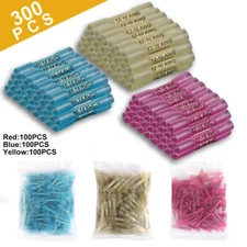 300PCS 22-10 AWG Heat Shrink Butt Wire Splice Connectors Seal Crimp Terminals