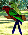 Handcrafted Australian KING PARROTS Stained Glass SUNCATCHER Bird Nature Lover