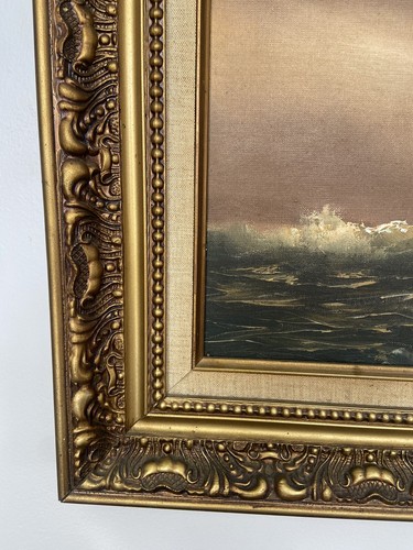 Original Oil On Canvas Painting Cutty Sark Painting Signed R.Maiton Vintage - Picture 13 of 14