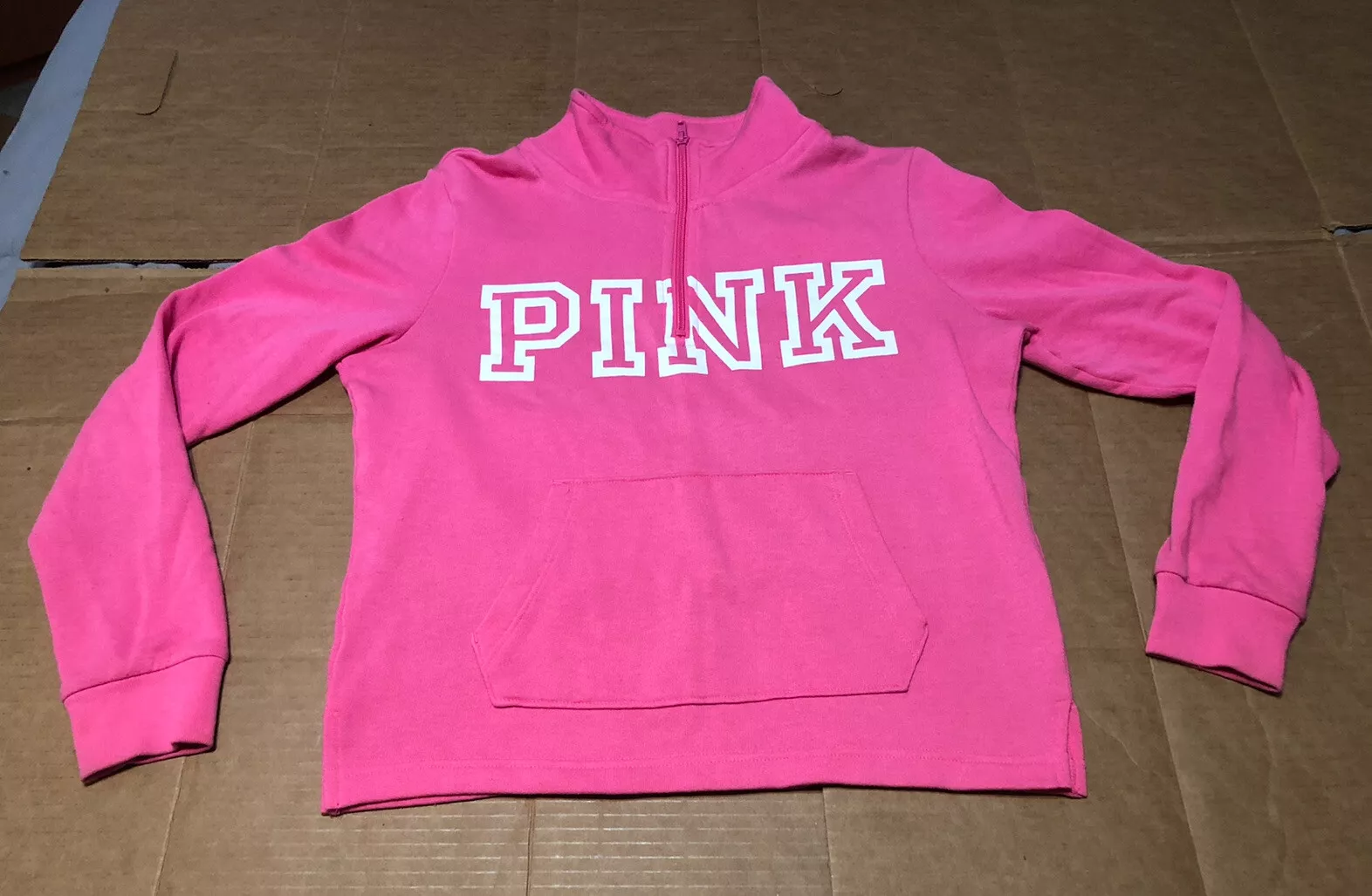 victoria-secret-vs lightweight 1/4 zip white sweatshirt