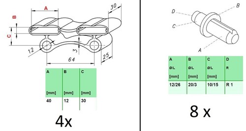 10er Set Kappen zur Befestigung von Leisten im Lattenrost - Bild 122 von 255