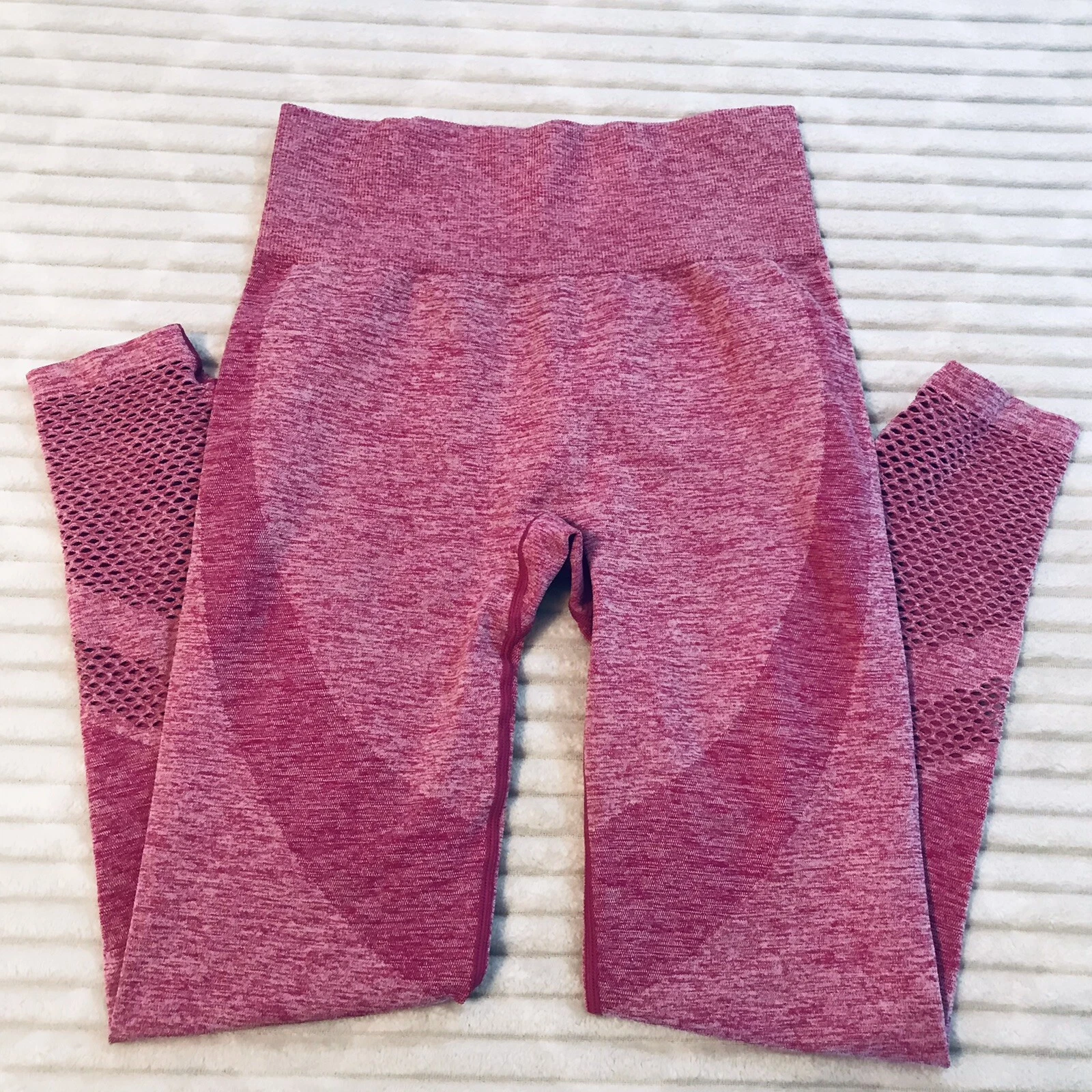 victoria-secret-vs seamless hot pink perforated high rise compression leggings
