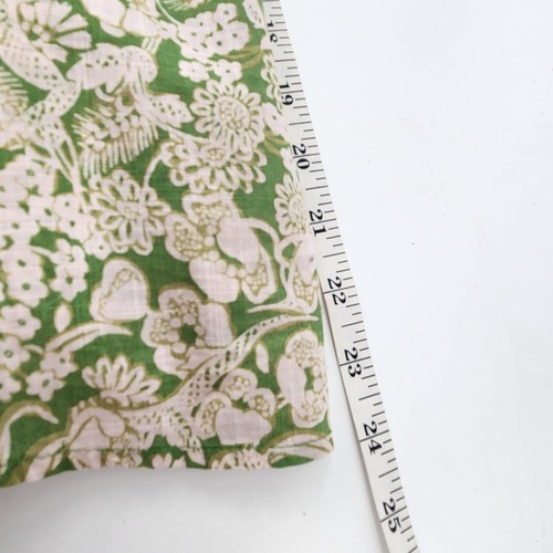 Camicia contadina Anthropologie donna XS verde floreale volant cotone boho top - Foto 9 di 9