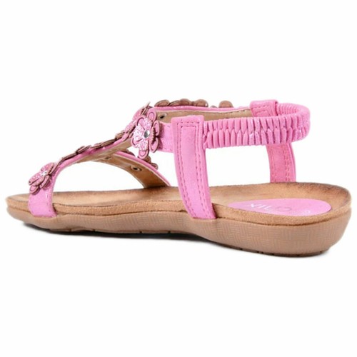 GIRLS SANDALS KIDS CHILDREN GLADIATORS SUMMER BEACH FLAT PARTY STRAPPY SHOES - Picture 8 of 30
