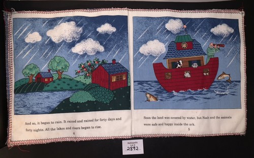 Noah's Ark Flood Animals Dove 100% Cotton Kids Soft Fabric Book Vintage - Picture 4 of 7