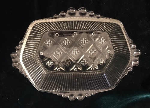 Vintage Anchor Hocking Line #125 Criss Cross Candy Bon Bon Relish Dish EUC