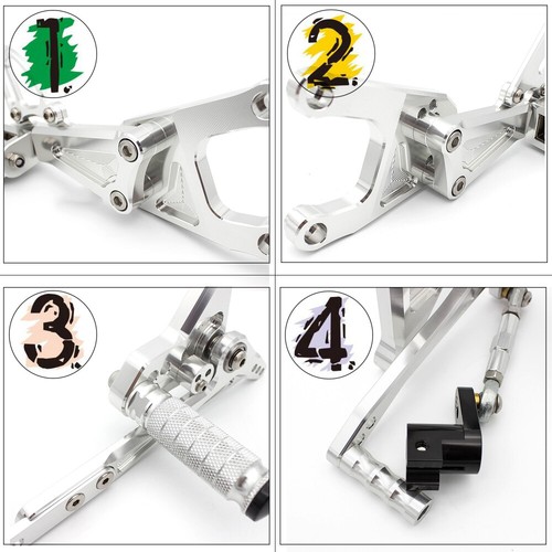 FXCNC para Benelli TNT125 135 2016-2020 2019 18 estriberas traseras reposapiés plateados - Imagen 5 de 12