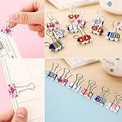 24 Pcs 19mm Petits Pinces à Relier en Papier coloré Pinces à Rabat en métal A... - Photo 3/8