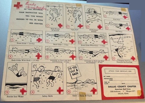 American National Red Cross Beginning Swimming 1956 Book, Pin, Card - Picture 2 of 3
