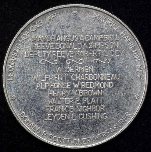 1971 Pembroke, Ontario, Kanada Stadt Gedenkmedaille Nickel 27 mm - Bild 2 von 2