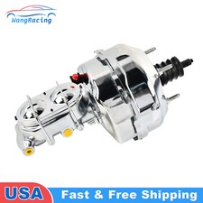 For 1968-82 Chevy Corvette 9 Chrome Dual Power Brake Booster Master Cylinder