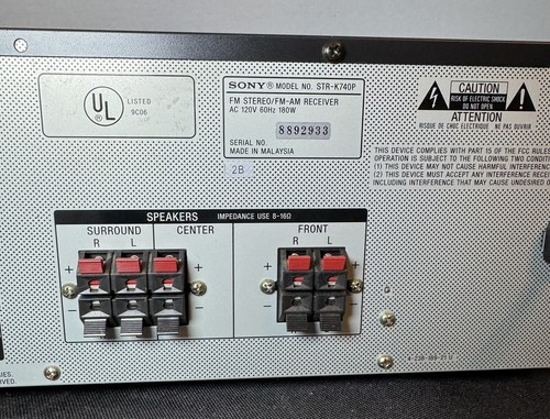 Sony STR-K740P Stereo FM-AM AV Receiver - Tested **See Video** - Picture 13 of 17