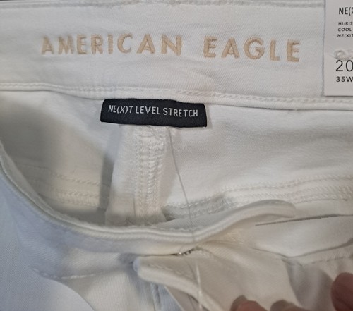 American Eagle Hi-Rise Jegging Next Level Stretch White Distressed Jeans Size 20 - Picture 9 of 16