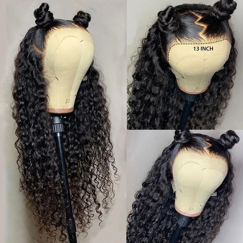 Frontal Wig Loose Deep Wave Wigs Curly Human Hair Deep Water Wave Lace Front Wig - Picture 10 of 13