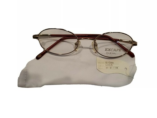 AUTHENTIC ESCAPE USA DESIGN EYEWEAR FRAME EUC029 GOLD 46-21-135 RETAIL $95.50. - Picture 2 of 6