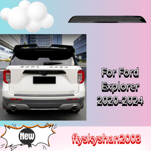 Bright Black Rear Door Trunk Lid Molding Cover Trim For Ford Explorer 2020-2024 - Picture 1 of 6