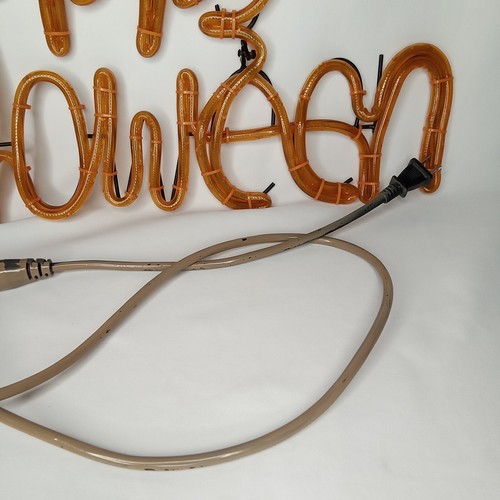 Vintage Halloween Luminary Large Lighted Sign Happy Halloween Orange 1990s - Picture 10 of 12