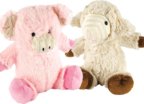 Giftable World 7 Inch Plush Pet Toy Cuddle Pig Lamb with Squeaker Dog Chew Toy