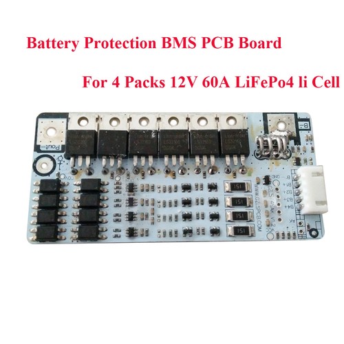 Battery Protection BMS PCB Board w/ Balance for 4 Packs 12V 60A LiFePo4 li Cell - Picture 3 of 7