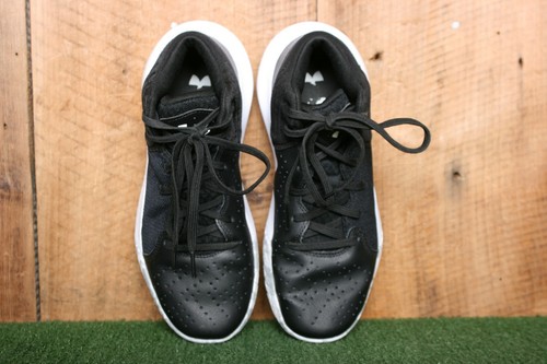 UNDER ARMOUR Grade School UA Jet '21 Black Leather & Mesh Basketball Shoes Sz 6Y - Picture 4 of 10
