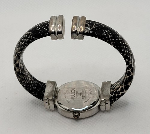 Damen Studio Time oval silberfarben Schlangenmanschette Armband leicht lesbar Uhr I1 - Bild 7 von 8