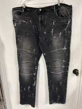 Embellish Moto Jeans Mens 3XL Biker Skinny Bl...