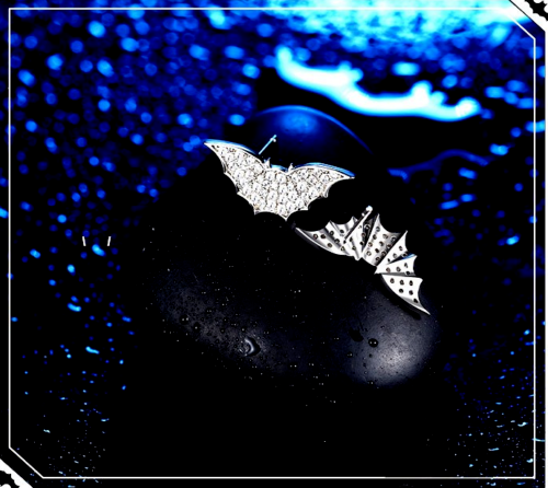 1Ct Round Cut Lab Created Diamond Women Bat Stud Earrings 14K White Gold Plated - Imagen 3 de 6