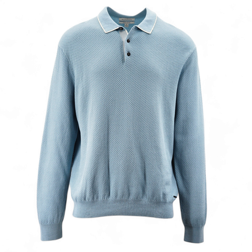 M&S Autograph Pure Cotton Textured Knitted Polo Shirt UVP 40,00£ - Bild 1 von 4