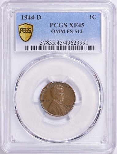 1944-D PCGS XF45 OMM (Over Mintmark) FS-512 Lincoln Cent - Picture 1 of 3