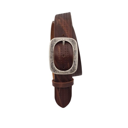 Cintura 4 cm in cuoio lavorato a mano con fibbia Argento America - Imagen 19 de 23