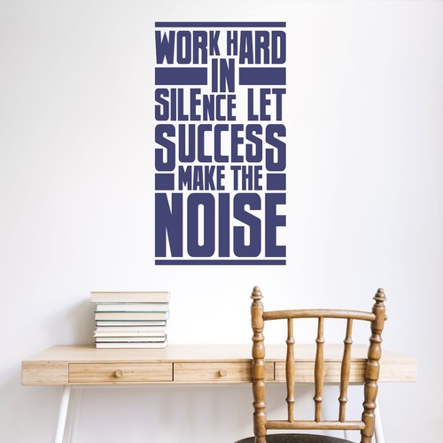Work Hard in Silence Motivation Büro Wandtattoo, Büro Zitat se237 - Bild 3 von 11