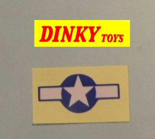Dinky 734 P47 Thunderbolt emblema ala in carta lucida stile autentico - Foto 1 di 2