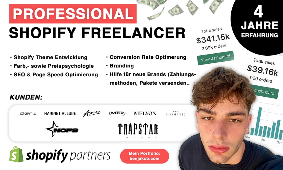 Professionelle Shopify Website erstellen für Streatwear, Dropshipping etc.