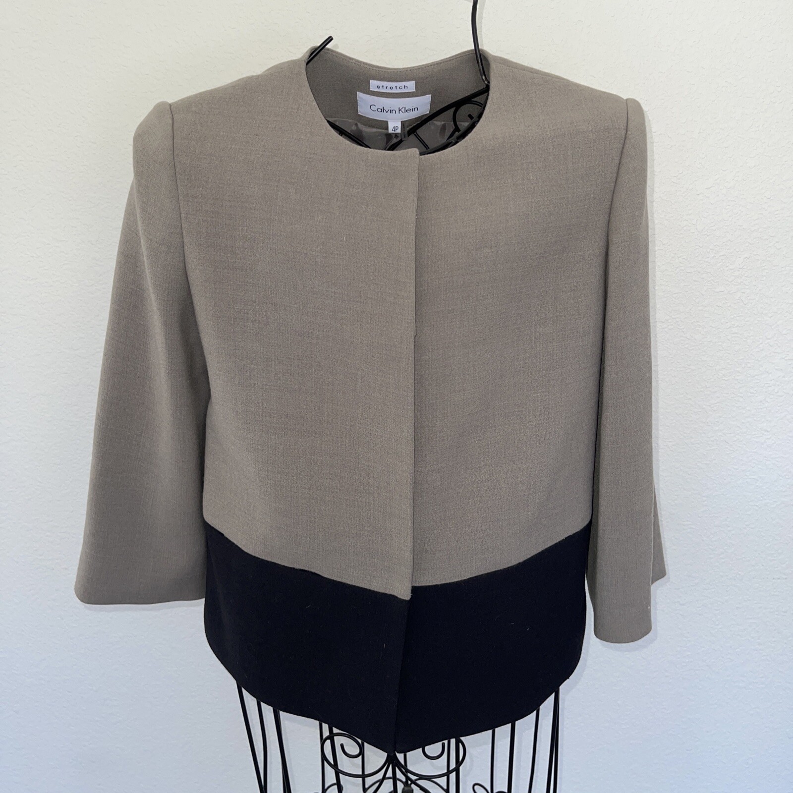 Calvin Klein women's gray/black stretch jacket size 4P | eBay Calvin Klein women's gray/black stretch jacket size 4P | eBay