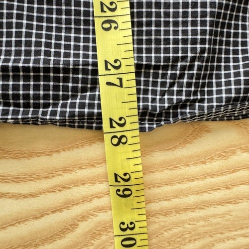 Camisa Polo Ralph Lauren Para Hombres Mediana Cuadros Negra 24" Pit-to-Pit Diseñador Abotonada - Imagen 8 de 10