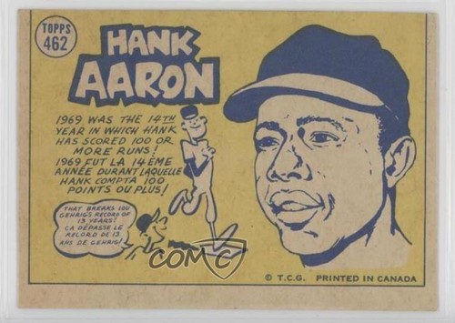 1970 O-Pee-Chee Hank Aaron #462 HOF - Picture 2 of 3