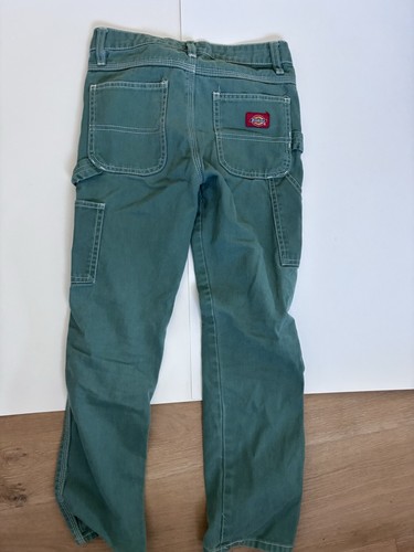 DICKIES Girls Twill Relaxed Carpenter Green Pants - Size 8 - Picture 4 of 4