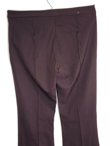 BNWT H&M burgundy wide leg flared boot cut high rise smart trousers UK 14 NEW - Picture 3 of 5
