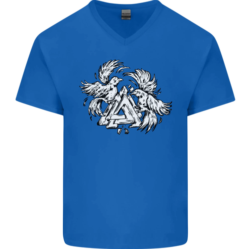 Wikinger Valknut Symbol Mit Ravens Herren V-Ausschnitt Baumwolle - Picture 33 of 43