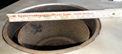Kaminofen gebraucht, 550x550x1010, ca 6kW, grau, Edelstahlverkleidung, Rohr 150 - Bild 4 von 10